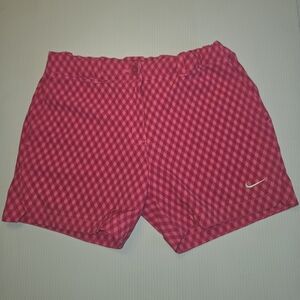 Nike Girls Dri Fit Pink Gingham Golf Shorts 14 16